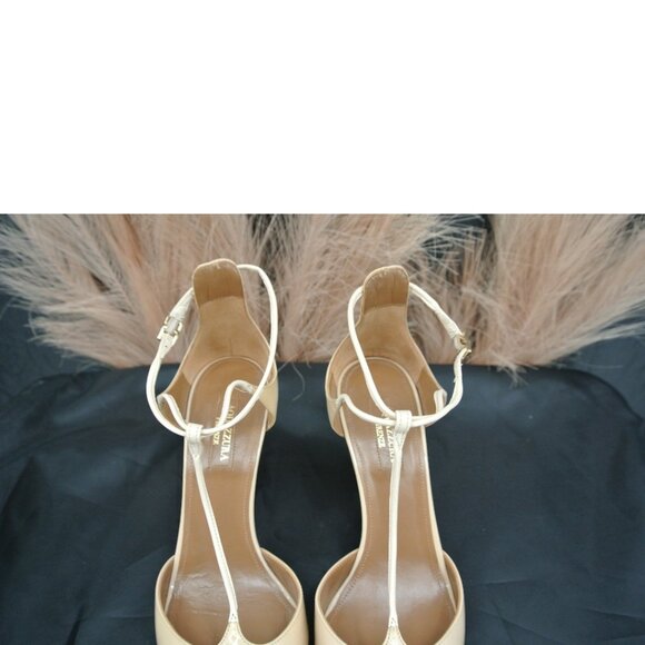 AQUAZZURA Cream/White Strappy Stiletto Sandals Euro 38 - Picture 8 of 16